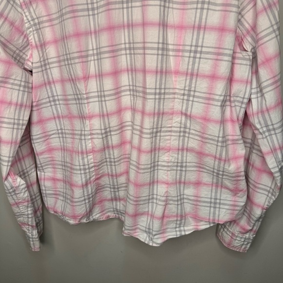 Panhandle Rough Stock Pink & White Plaid Floral Pearl Snap Button Down Size XL - Picture 9 of 13